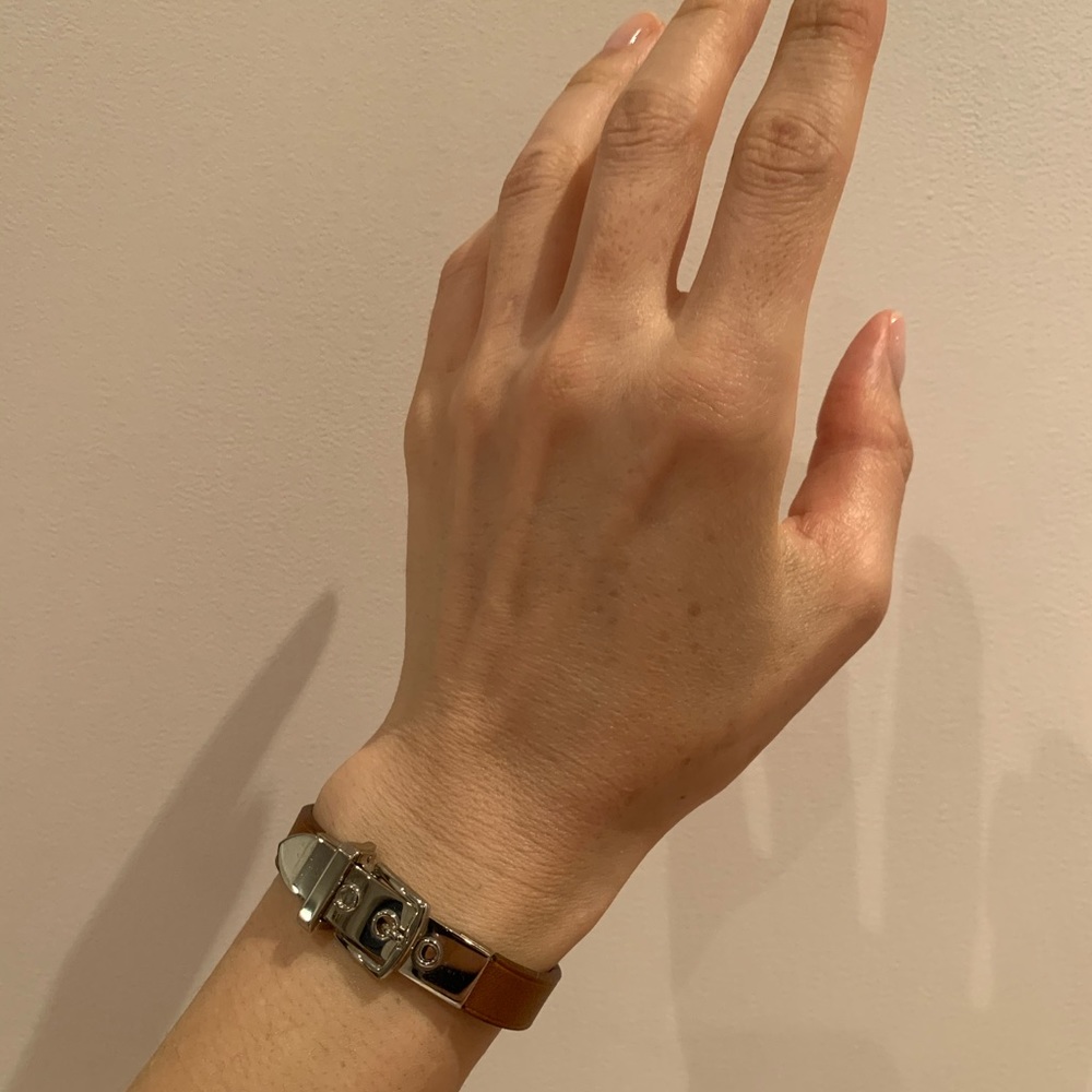 Hermès leather with silver hardware bracelet